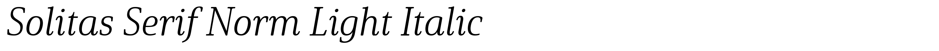 Solitas Serif Norm Light Italic